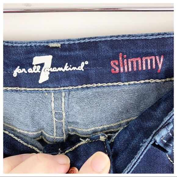 7 For All Mankind Slimmy Dark Denim Jeans size 16 - Picture 10 of 11